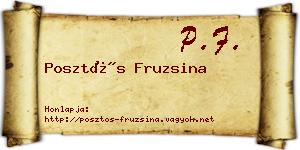Posztós Fruzsina névjegykártya